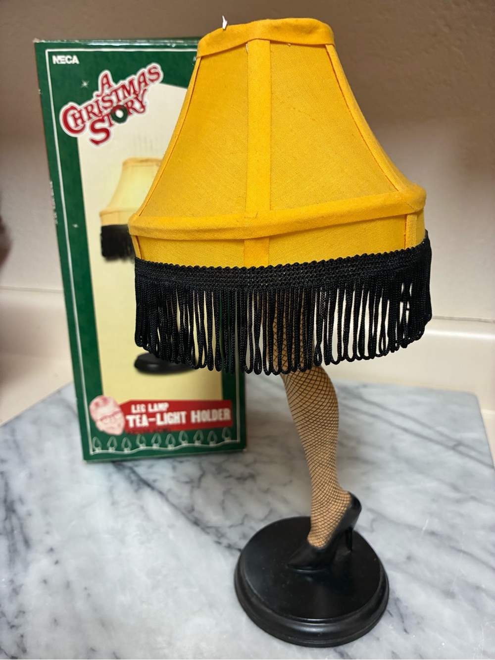 A Christmas Story Leg Lamp Tea-Light Holder - Yellow Shade